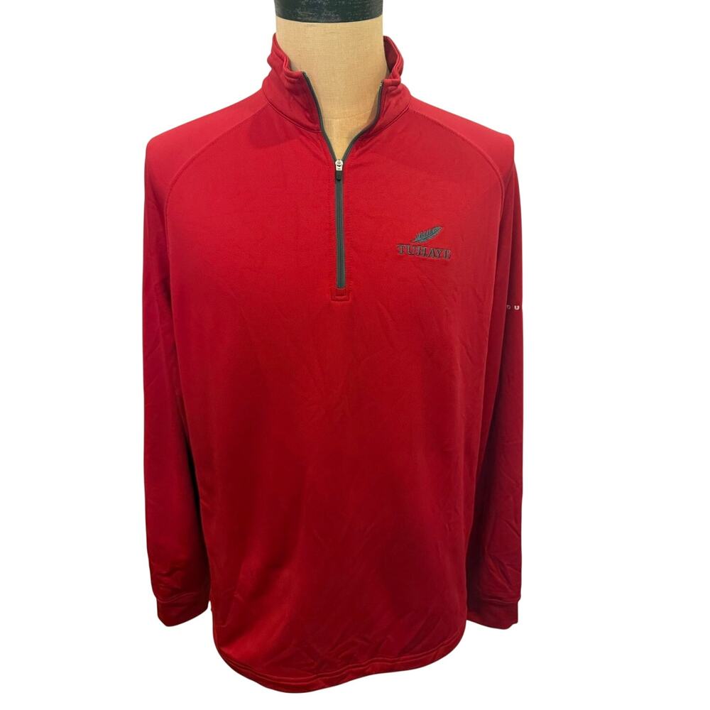DUNNING GOLF Red 14 zip Pullover Jacket Top Shirt TUHAYE Club Men M